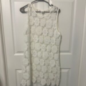 Elegant White Lace swim cover up